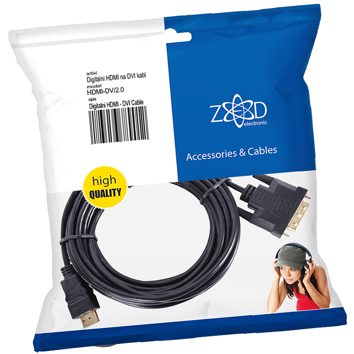 HDMI-DV/2,0 KABEL HDMI-DV 2m ZED
