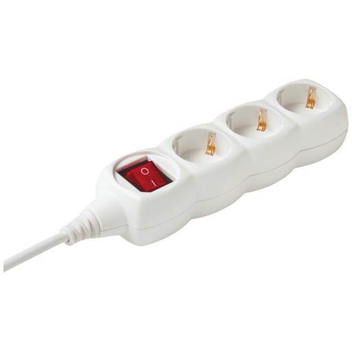 PRODUŽNI KABEL 3 UTIČNICE 5m, PREKIDAČ NV3K-5/WH/1,5