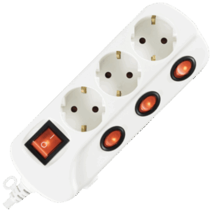 PRODUŽNI KABEL 3 UTIČNICE, 1,5 m, ZAŠTITA NVK03K/WH